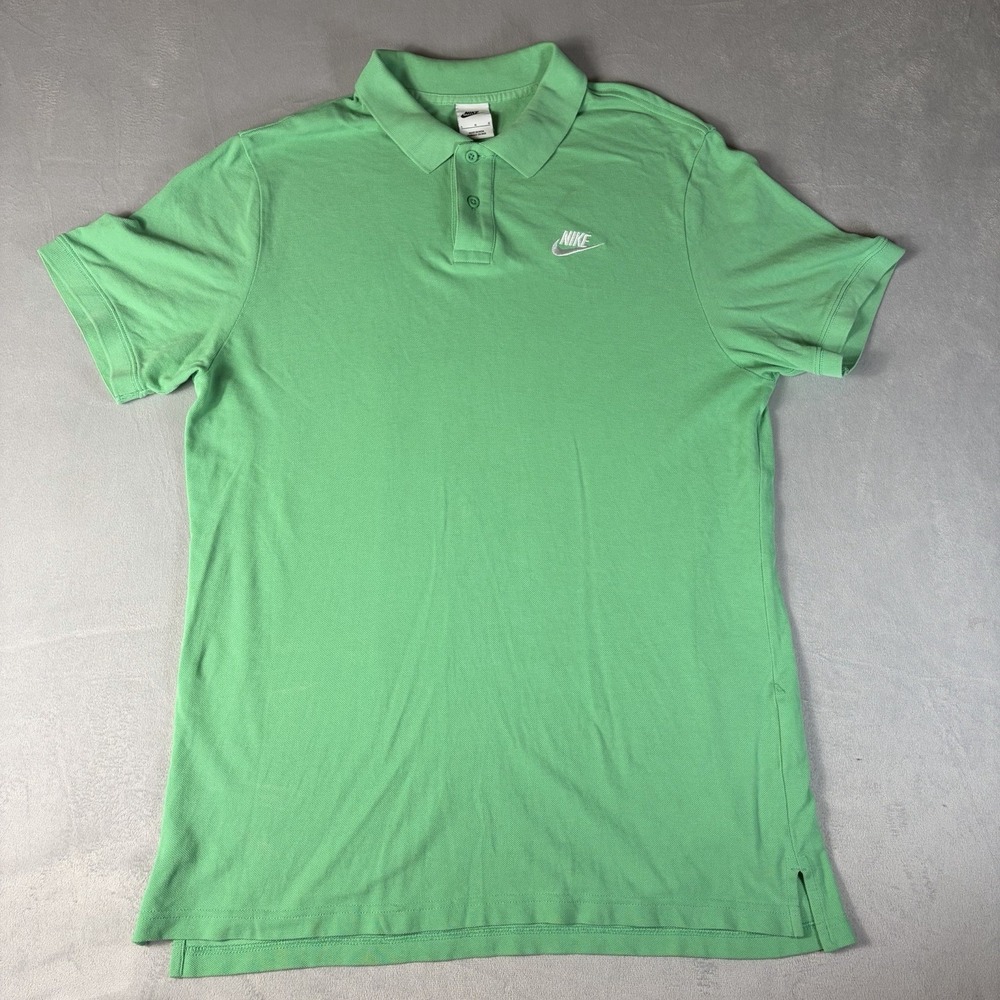 Nike Sportswear Embroidered Logo Mens Polo Shirt Size Large‎ Green Pre - Owned